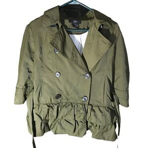 Luii Anthropologie womens green utility jacket SZ M